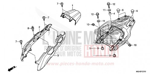CAPOT ARRIERE/SUPPORT VFR1200XC de 2012